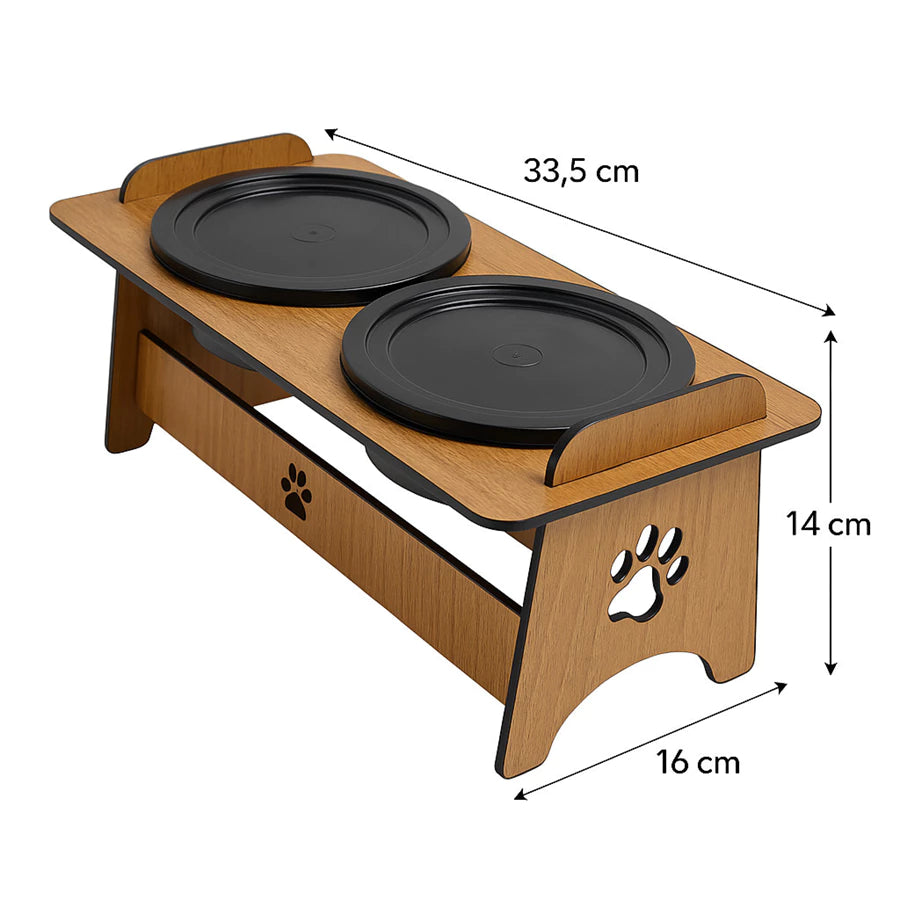 Comedouro Duplo Elevado Para Pet