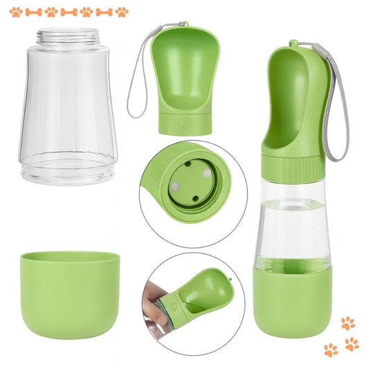 Garrafa de Água com Trava Antivazamento e Compartimento de Ração