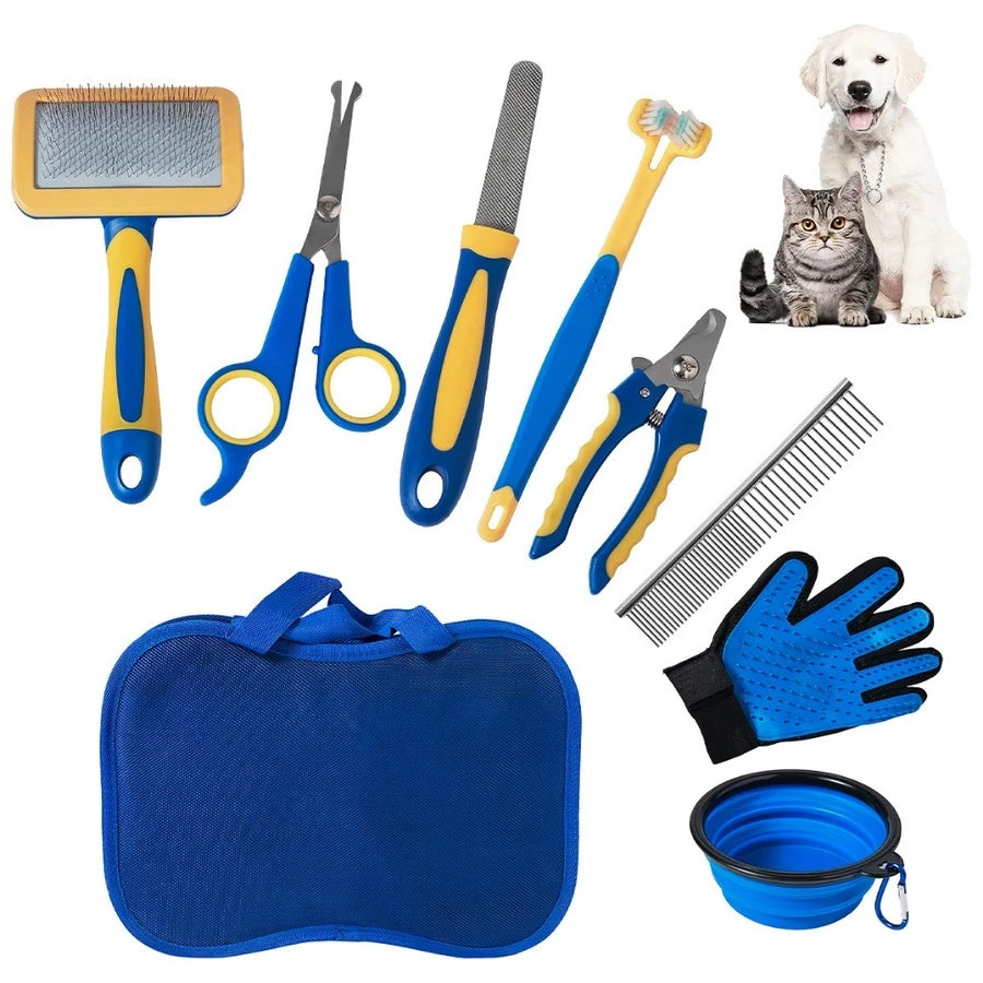 Kit Maleta Higiene Pet 8 Peças  para Cães e Gatos