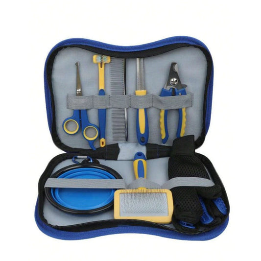 Kit Maleta Higiene Pet 8 Peças  para Cães e Gatos