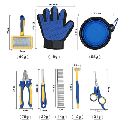 Kit Maleta Higiene Pet 8 Peças  para Cães e Gatos