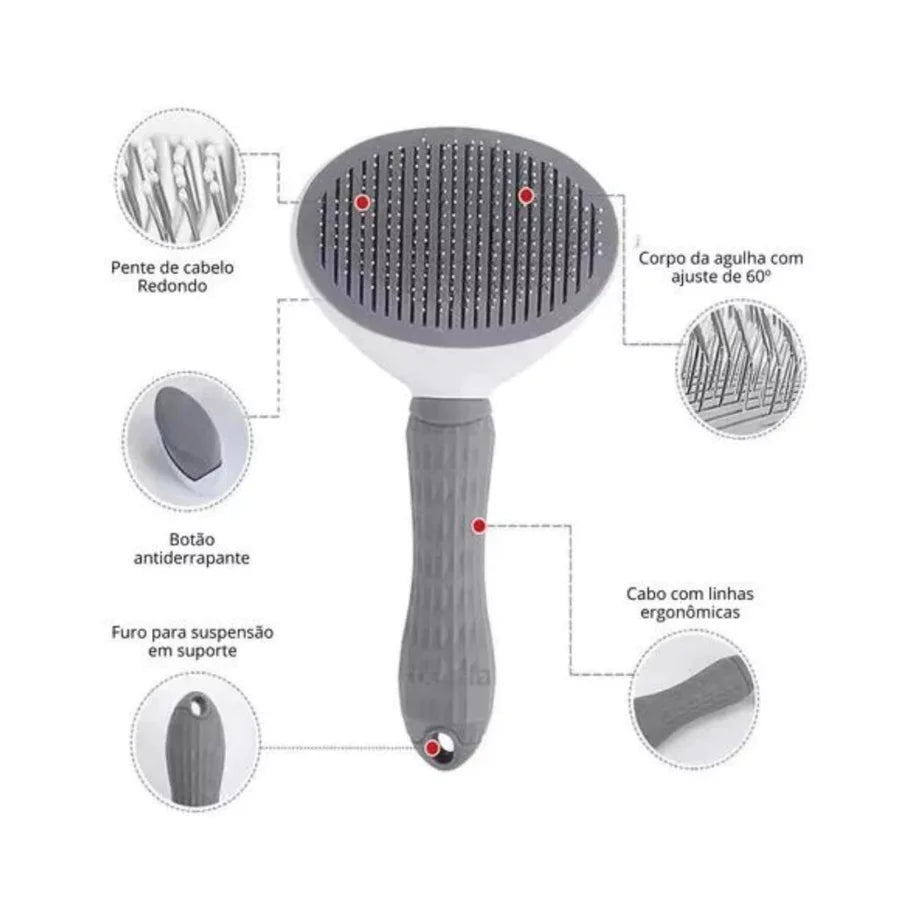 Rasqueadeira com massagem Para Pet